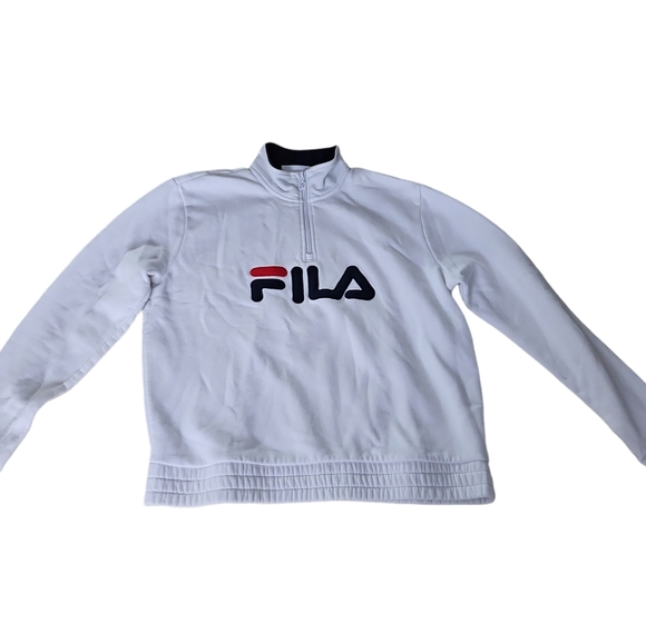 Fila Logo White Sweatshirt Size L - Picture 4 of 5